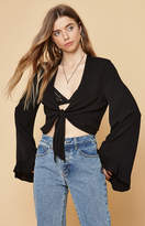 Thumbnail for your product : KENDALL + KYLIE Kendall & Kylie Ruffle Sleeve Tie Front Top