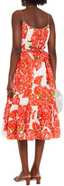 Thumbnail for your product : Rhode Resort Lea Belted Gathered Floral-print Cotton Midi Dress