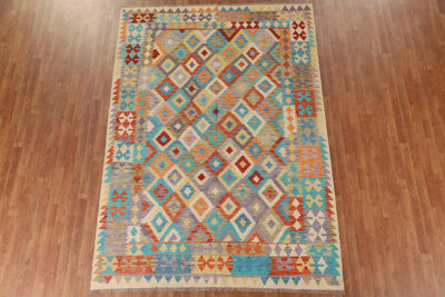 Dakota Fields Reversible Wool Kilim Oriental Area Rug 7x10