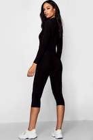 Thumbnail for your product : boohoo Tall Slinky High Neck Unitard Jumpsuit