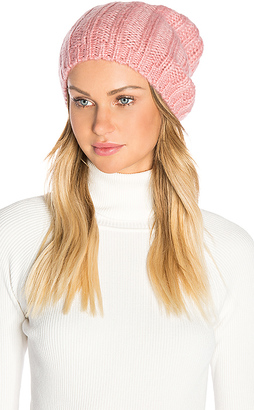 Hat Attack Rib Slouchy Beret in Pink.