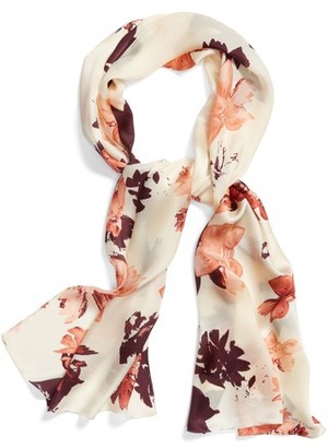 Vince Camuto Women's Floral Print Brushed Silk Scarf