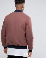 Thumbnail for your product : ASOS Wool Mix Bomber Jacket With MA1 Pocket In Rose