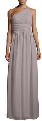 Donna Morgan One-Shoulder Ruched Gown