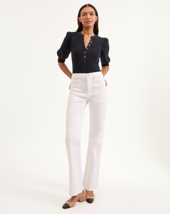 Veronica Beard Crosbie Slim Wide-Leg Jean
