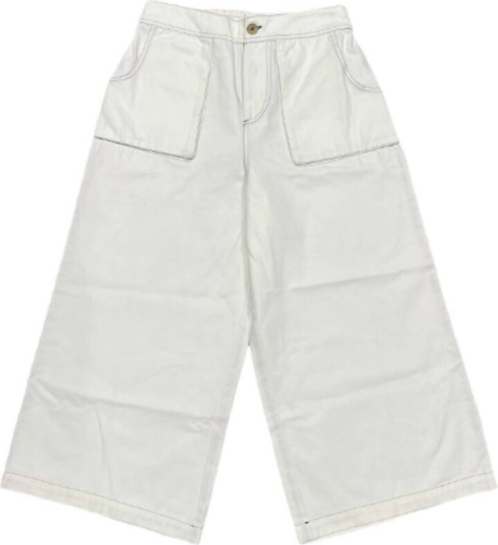 ELLOR Nora Mid Cargo Pant In White