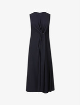 Thumbnail for your product : Victoria Beckham Pin-embellished sleeveless crepe midi dress