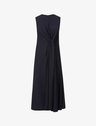 Victoria Beckham Pin-embellished sleeveless crepe midi dress