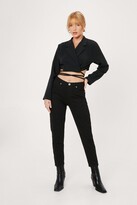 Thumbnail for your product : Nasty Gal Womens Petite Straight Leg High Waisted Jeans - Grey - 6, Grey