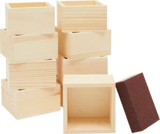 12 Pack Unfinished Wooden Boxes for Crafts, Treasure Chest with