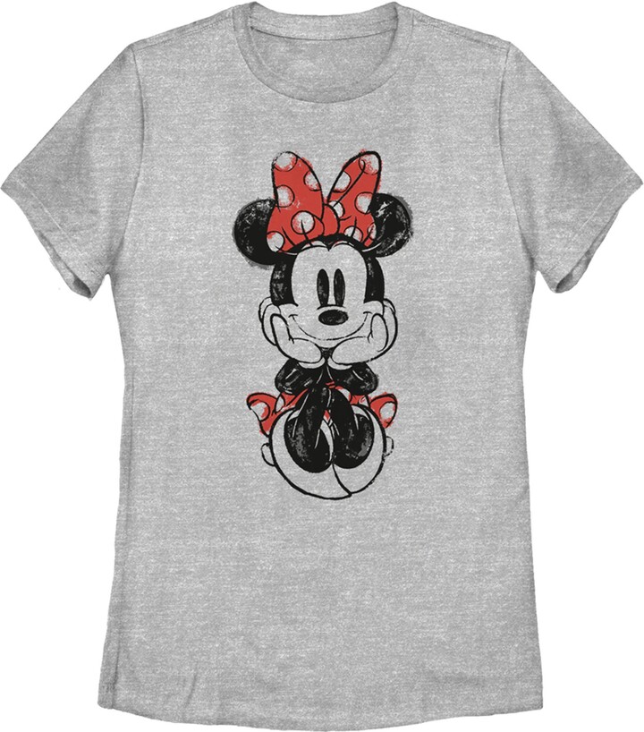 Women's Mickey & Friends Sitting Minnie Sketch Graphic T-Shirt