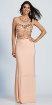 Thumbnail for your product : Dave and Johnny Mock Two Piece Beaded Illusion Racer Back Prom Dress