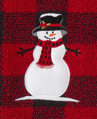 SKL Home by Saturday Knight Ltd. Rustic Plaid Snowman 2 Piece Hand Towel in Wheat