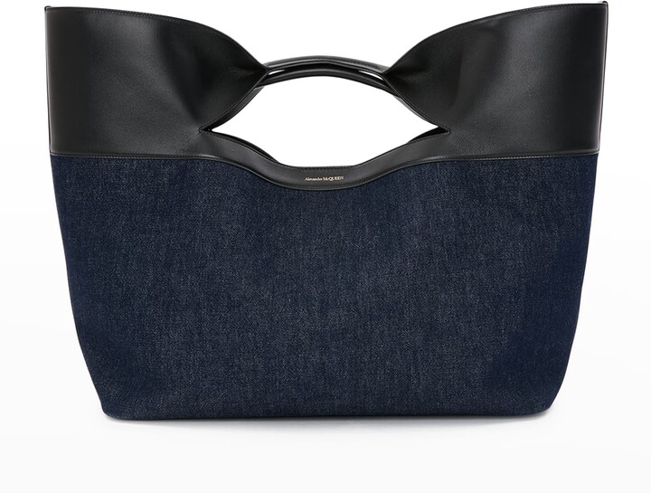 Alexander McQueen The Bow Large Denim TopHandle Bag ShopStyle