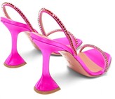 Thumbnail for your product : Amina Muaddi Jade Gem-embellished Satin Sandals - Pink