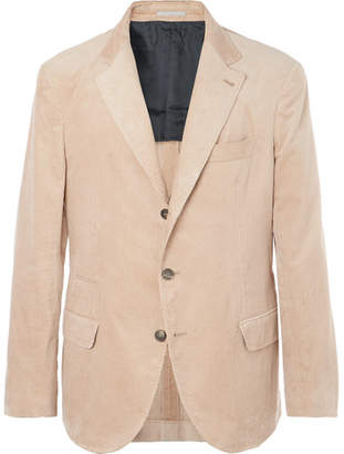 Brunello Cucinelli Beige Slim-Fit Sea Island Cotton-Corduroy Suit Jacket - Men - Camel