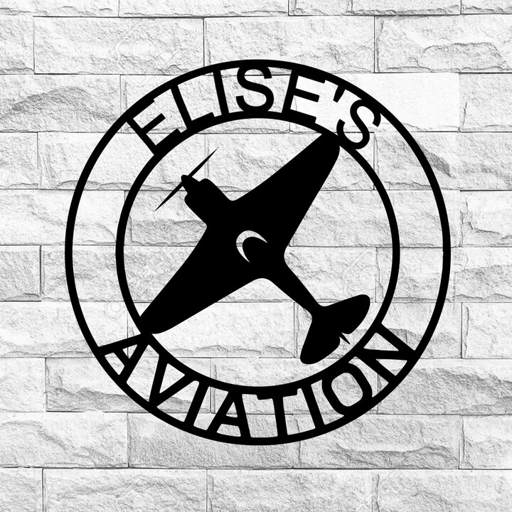 Etsy Airplane Hangar Sign, Personalized Pilot Name Custom Aviation Lover, Man Cave Plane