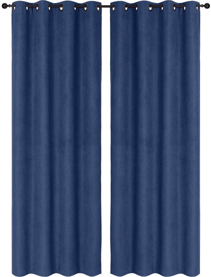 Safdie & Co. Curtain Panel Faux Suede 84L Navy 84" x 54" ShopStyle