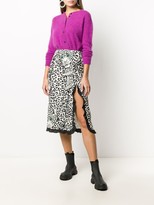 Thumbnail for your product : RED Valentino Leopard Print Frilled Trim Skirt
