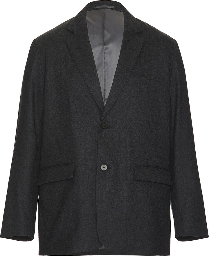 Saturdays NYC Wool Saxony Tailored Jacket in Grey