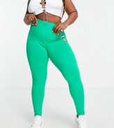 Thumbnail for your product : Reclaimed Vintage Inspired Plus leggings with logo in green