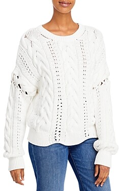 white loose knit jumper