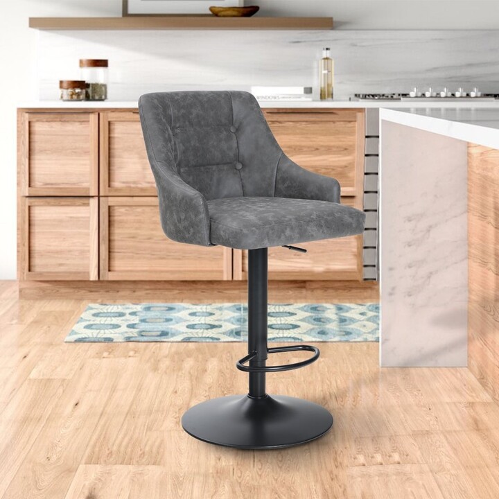 EPOWP Upholstered Swivel Bar Stool Adjustable Counter Height Chair for Pub Dining Room Bar