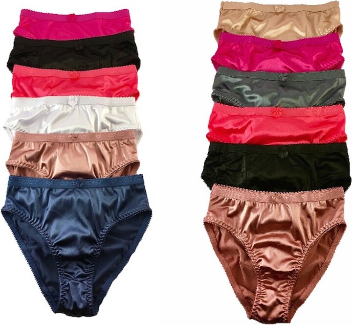 Peachy Panty 6 Pack Satin Shine Full Coverage Women's Panties Smooth
