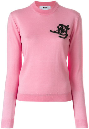 MSGM embellished logo sweater