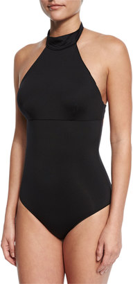 Onia Heather Choker Solid One-Piece Swimsuit