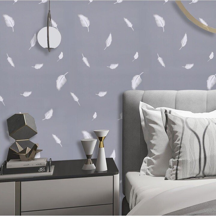 Living and Home 10M x 45Cm Feather Textured PVC Wallpaper Roll ShopStyle