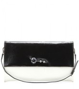 Thumbnail for your product : Miu Miu Crystal-embellished cracked-leather clutch