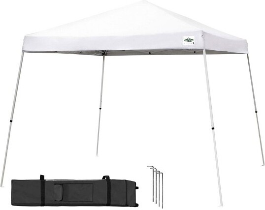 Caravan CaravanCanopyVSeries12by12FootOutdoorShadeInstantCanopyKitwithSteelFrameand150DPolyesterCanopyTop,3LegHeightSettings,White