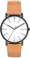 Thumbnail for your product : Skagen Signatur Silver Tone Dial Tan Leather Strap Mens Watch