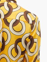 Thumbnail for your product : F.R.S For Restless Sleepers Eurito Circle-print Hammered-silk Blouse - Yellow Multi