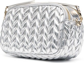 Versace Jeans Couture Metallic Quilted Crossbody Bag