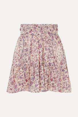 Etoile Isabel Marant Laraya Pleated Printed Cotton Skirt - Lilac