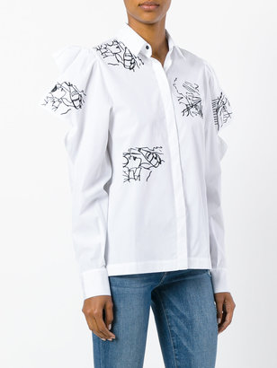 Kenzo embroidery ruffle sleeve blouse