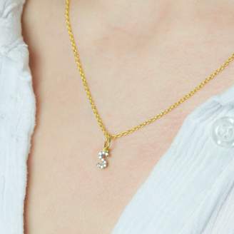 Sharon Mills London Monogram Mini Diamond Necklace V
