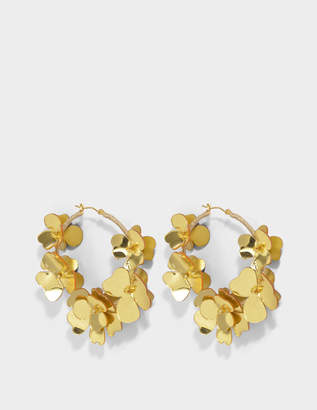 Oscar de la Renta Flower Garden Hoop Earrings in Gold Synthetic