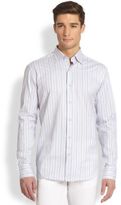 Thumbnail for your product : Saks Fifth Avenue Striped Linen & Cotton Sportshirt