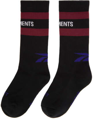Vetements Black Reebok Edition Classic Socks