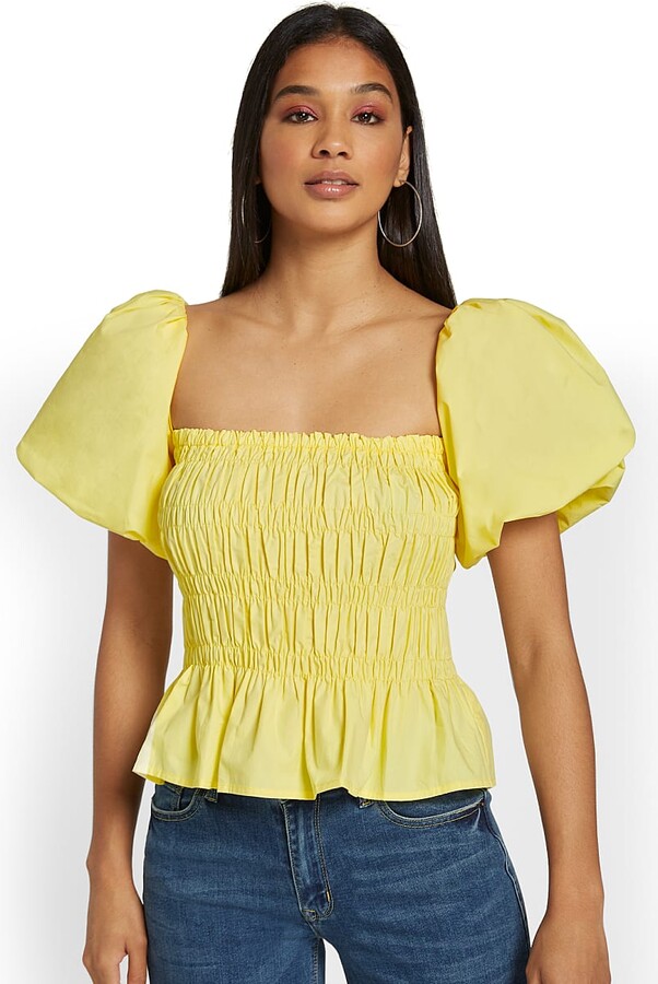 Puff Sleeve Peplum Top | Shop the world's largest collection of 