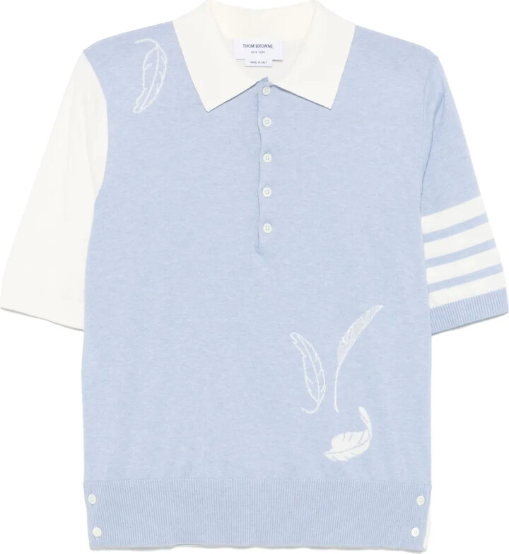 Thom Browne 4-Bar stripe cotton polo shirt