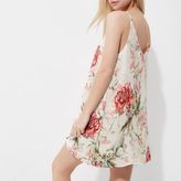 Thumbnail for your product : River Island Womens Petite white floral print slip dress