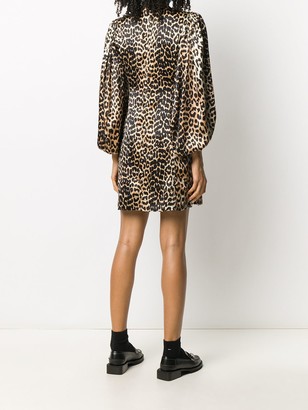 Ganni Leopard Print Mini Dress