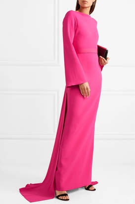 Brandon Maxwell Open-back Draped Crepe Gown