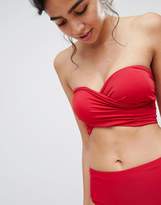 Thumbnail for your product : South Beach Wrap Over Bikini Set In Red