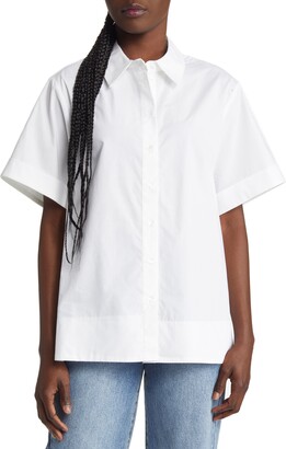 Topshop Boxy Short Sleeve Button-Up Shirt