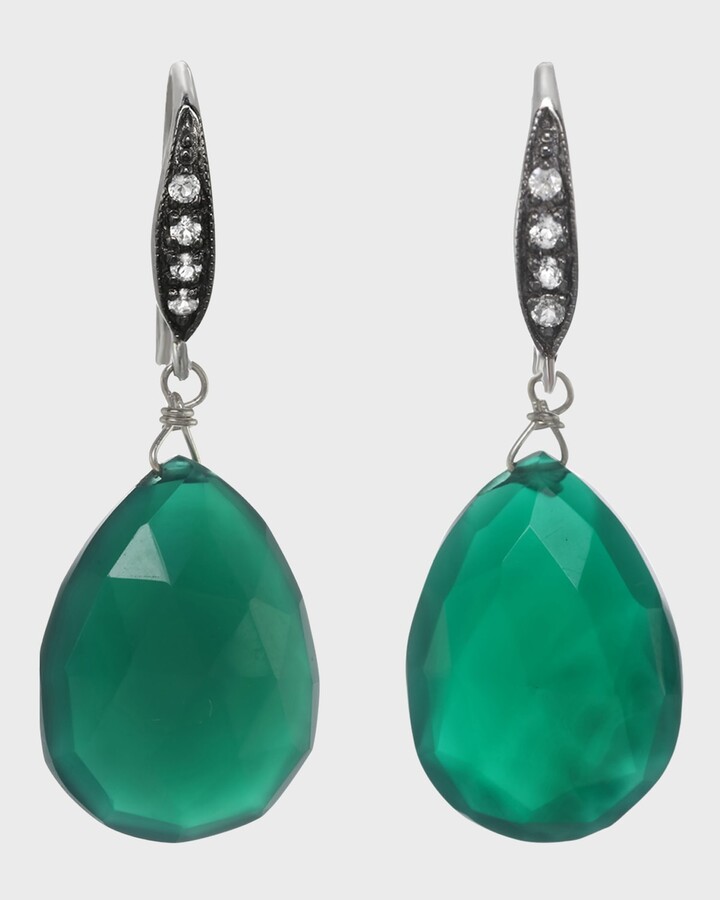 Green Onyx stud Earring 925 Sterling Silver Plated Earring Jewelry E-FP-140